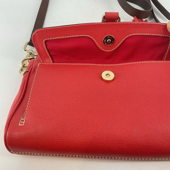 RARE DOONEY & BOURKE Red Saffiano Leather Tomato Dana Handbag - Picture 7 of 9